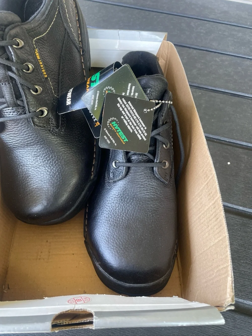 Hytest Safety Work Shoes -  Sz 10 Leather Men's Lace-Up